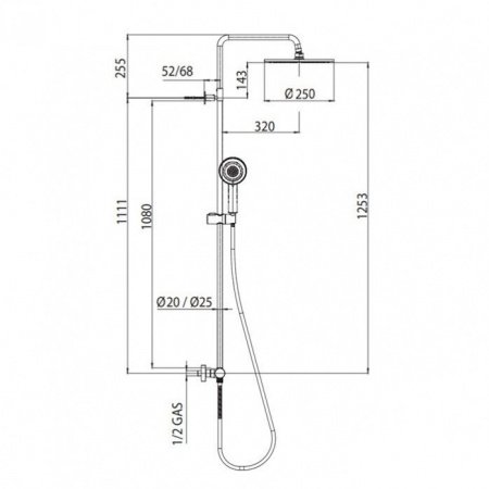 Душевая стойка со смесителем Bossini Elios L10173.030 хром